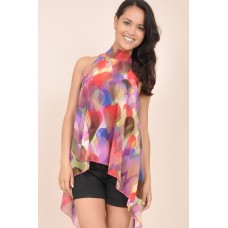 Tfnc Printed Halter Sheer Top