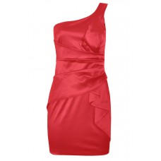 Tfnc Asymmetric Satin Pleat Dress