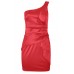 Tfnc Asymmetric Satin Pleat Dress