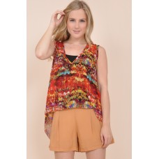 Tfnc Dipped Hem Print Top