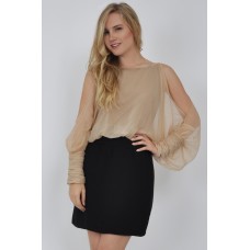 Tfnc Rosy Batwing Chiffon Dress