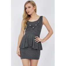 Walg Peplum Button Knit Dress