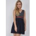 Walg Contrast Wrap Collar Dress