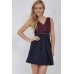Walg Contrast Wrap Collar Dress