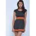 Walg Contrast Orange Band Dress