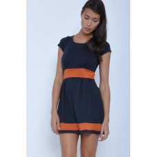 Walg Contrast Orange Band Dress