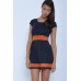 Walg Contrast Orange Band Dress