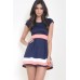 Walg Contrast Coral Band Dress