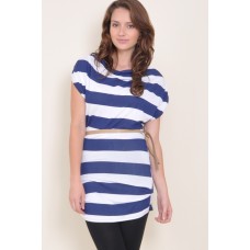 Walg Stripe Zip Shoulder Tunic