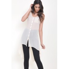 Tfnc Diamond Drape Sheer Dress