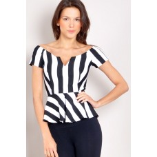 Tfnc Penelope Stripe Peplum Top