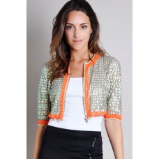 Tfnc Mira Iridescent Cropped Jacket