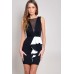 Tfnc Dalila Monochrome Ruffle Dress