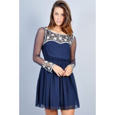 Tfnc Jasmine Dress With Sheer Panels