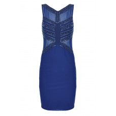 Tfnc Hologram Navy Body Con Midi Dress