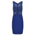Tfnc Hologram Navy Body Con Midi Dress