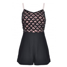 Tfnc Maya Black Embellished Playsuit