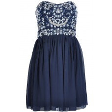 Tfnc Amelia Navy Embellished Bandeau Dress