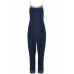 Tfnc Lulu Navy Embellished Jumpsuit