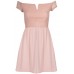 Tfnc Bardot Pink Lace Off Shoulder Dress