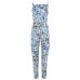 Tfnc Floral Print Cross Back Jumpsuit