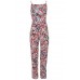 Tfnc Floral Print Cross Back Jumpsuit