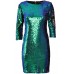 Tfnc Paris Green Oil Slick Two-tone Sequin Dress