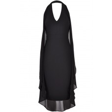 Tfnc Daisy Black Drape Midi Dress