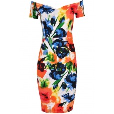 Tfnc Jane Floral Off Shoulder Midi Dress