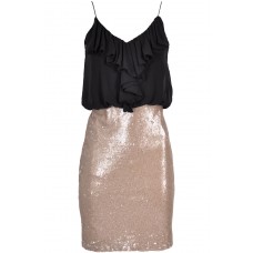 Tfnc Annie Black Frill Sequin Dress