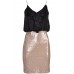 Tfnc Annie Black Frill Sequin Dress