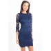 Tfnc Paris Navy Lace Bodycon Dress