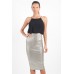 Tfnc Agnes Gold Metallic Midi Dress