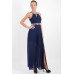 Tfnc Bibione Navy Embellished Halter Maxi Dress
