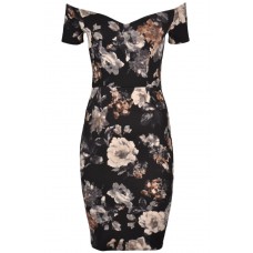 Tfnc Jane Winter Floral Off Shoulder Midi Dress