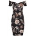 Tfnc Jane Winter Floral Off Shoulder Midi Dress