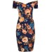 Tfnc Jane Autumn Floral Off Shoulder Midi Dress