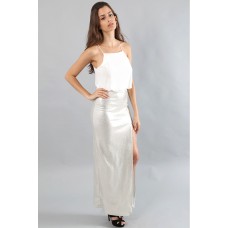 Tfnc Annie Cream Metallic Cami Maxi Dress