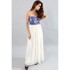 Tfnc Amber Contrast Embellished Maxi Dress
