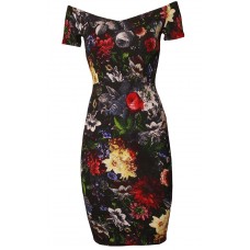 Tfnc Jane Floral Off Shoulder Midi Dress