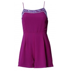 Lace & Beads Lulu Purple Playsuit