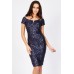 Tfnc Alex Navy Sequin Midi Dress