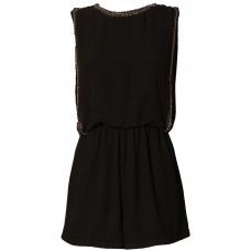 Lace & Beads Sharon Black Playsuit
