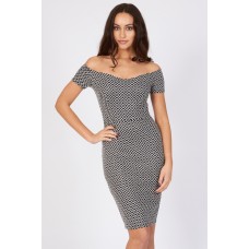 Tfnc Jane Monochrome Off Shoulder Midi Dress