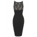 Tfnc Nori Black Lace Midi Dress