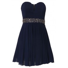 Tfnc Geri Navy Embellished Bandeau Dress