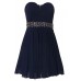 Tfnc Geri Navy Embellished Bandeau Dress