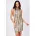 Tfnc Scallop Silver Sequin High Neck Dress