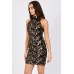 Tfnc Animal High Neck Sequin Dress