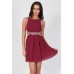 Tfnc Malaga Ox Blood Embellished Cut Out Dress